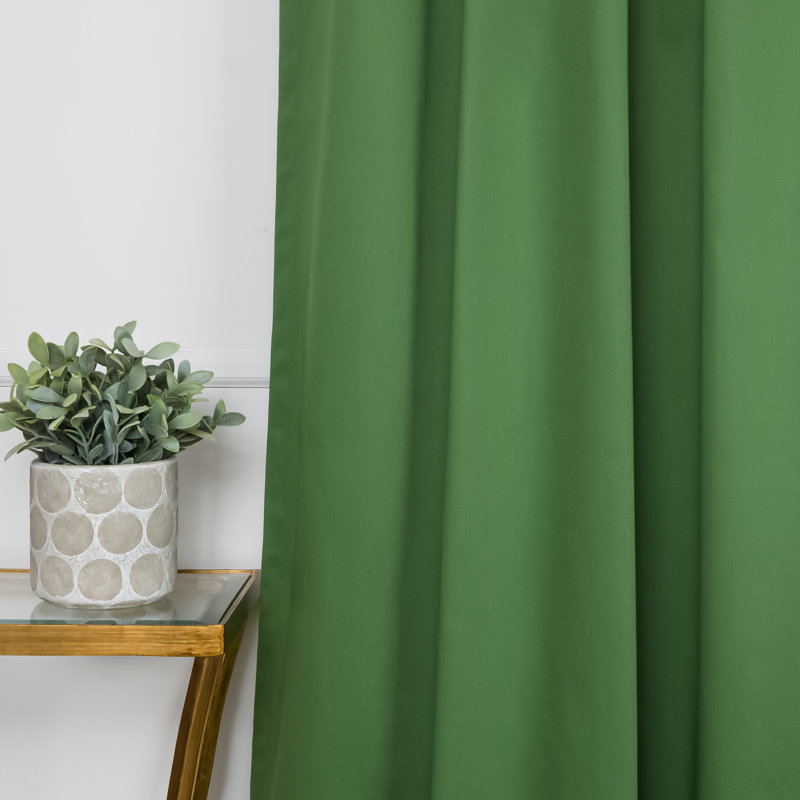 Desma Cotton Blend Curtain, 52" W x 84" L, Green
