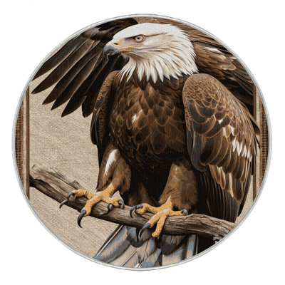 Washable African Fish Eagle Wildlife Area Rug