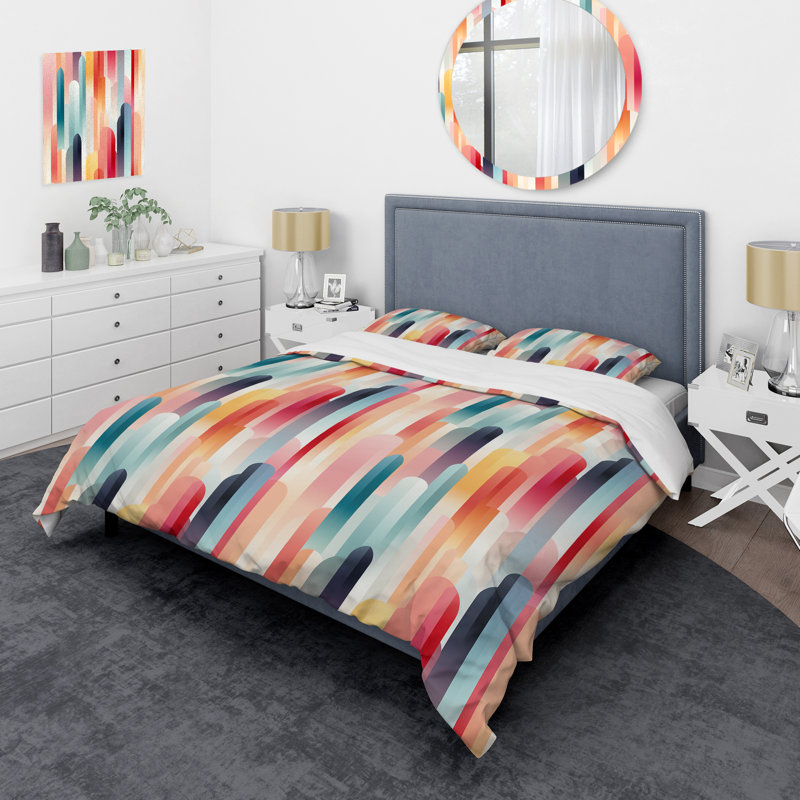 Ensemble de housse de couette géométrique Urban Mute Tones II - Microfibre de polyester