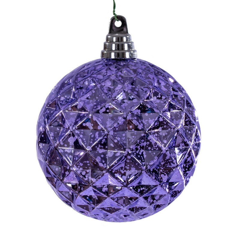 The Holiday Aisle® 4.75" Diamond Mercury Ornament. It includes 4 pieces per bag., Lavender