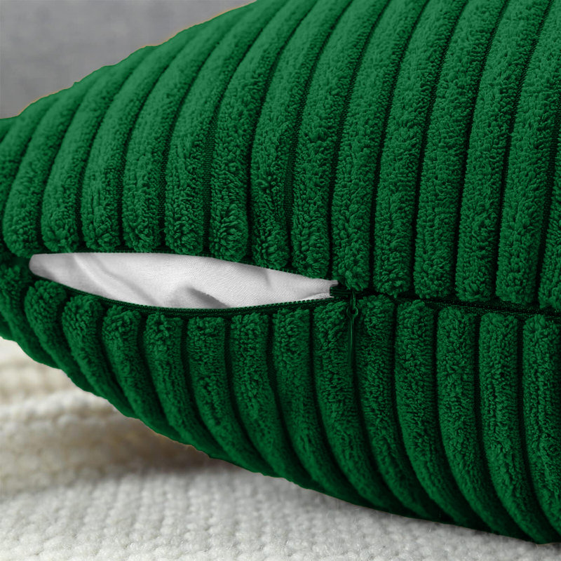 Striped Square Cushion, Emerald