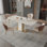 Modern Rectangular Rock Slab Dining Table Sets