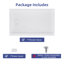 48" W x 32" D Solid Surface Single Threshold Shower Pan Base with Drain Cover Included, Textured Surface Slip-Resistant Shower Base Pan, White, Left Drain-113933121