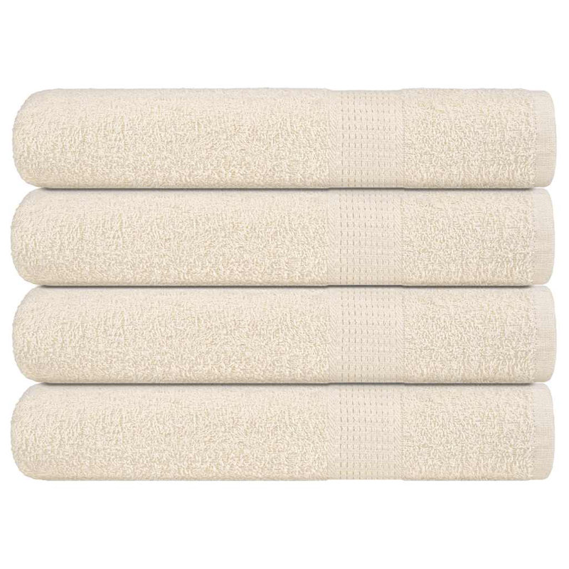 Sawiki 100% Cotton Bath Towels, Cream, Hand Towel - 4 Pack