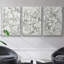 Ensemble de 3 reproductions de motifs floraux sur toile I-97795062-97795067
