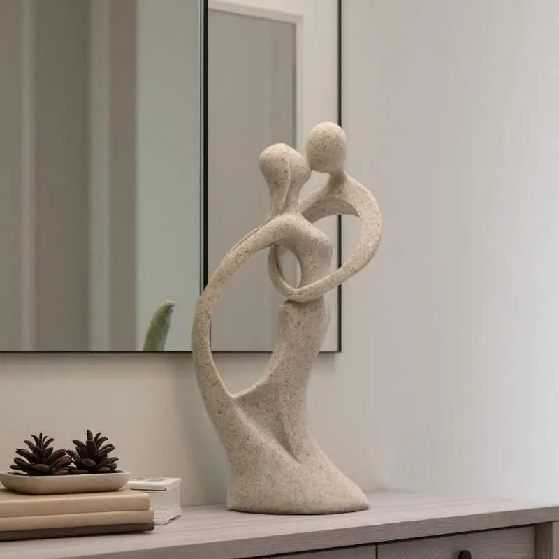 Abstract Kissing Couple Figurine
