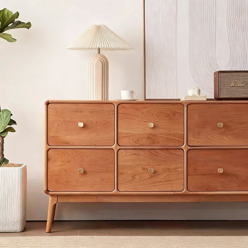 Simple Solid Wood Storage TV Cabinet