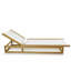 84" Long Teak Single Chaise Sling Lounger