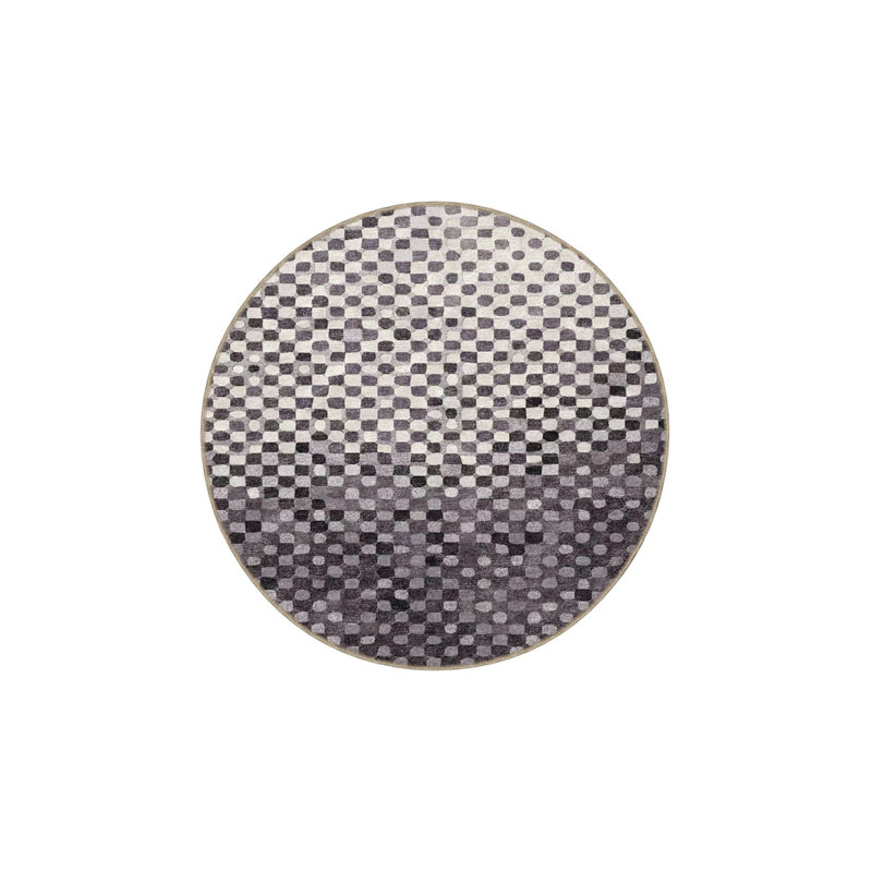 Tapis décoratif moderne à motif abstrait noir, Sous-tapis rectangulaire 2 pi 6 po x 4 pi 11 po