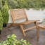 Méridienne d'extérieur sans accoudoirs en bois de teck massif indonésien Leo, siège à lattes naturelles pour patio, porche ou jardin-1796401825