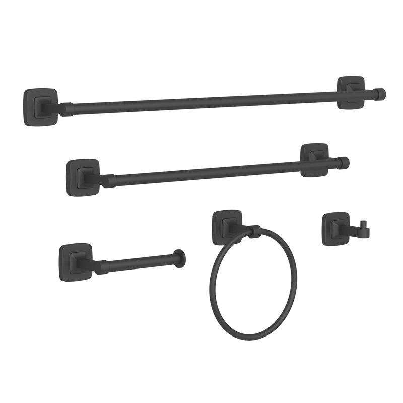 5 - Piece Bathroom Hardware Set, Silver