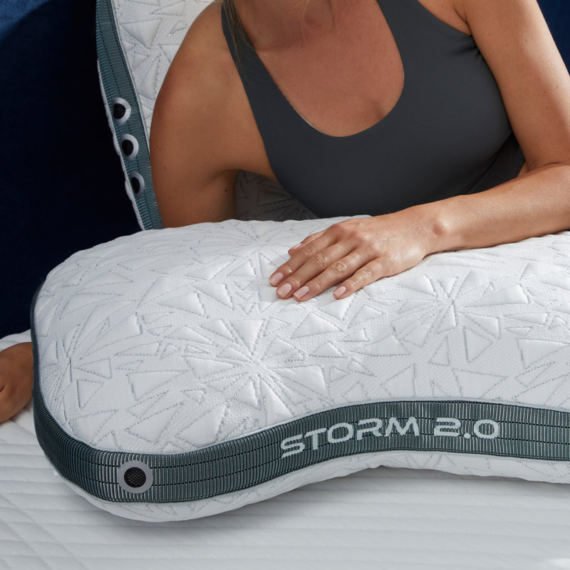 Bedgear Storm Cuddle Curve Performance Cooling Pillow for Side Sleepers- Medium Firmness, 2.0