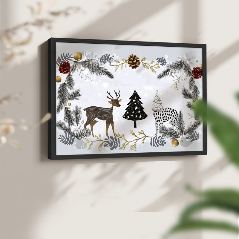 Chirstmas Art-CCLV -Framed Print - Restickable, H 11 po x l 14 po, Noir, noir, noir, noir