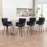 4-Piece Bar Stool Set With Bentwood Legs And Plush Cushions