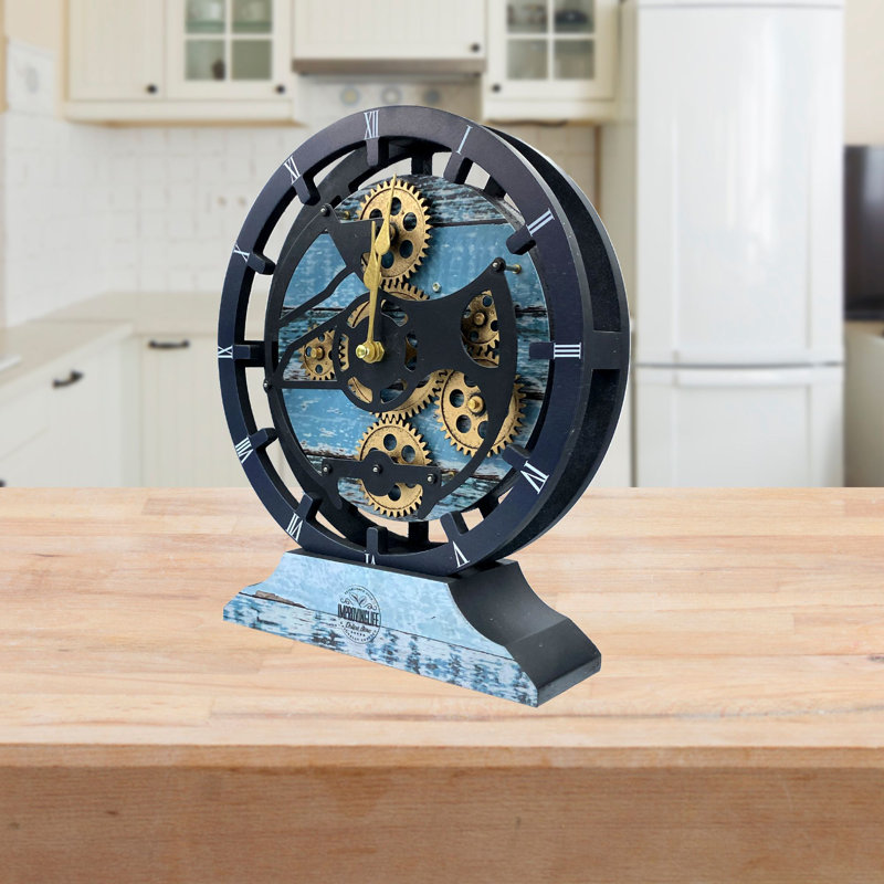 Wood Wall Clock, Aqua Green