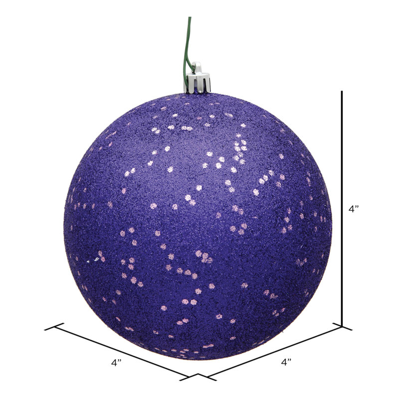 Ornement de Noël en forme de boule, Blanc, H 4 po x l 4 po x P 4 po