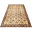 Tapis unique en laine noué à la main beige, rouge et gris de 3 pi 10 po x 6 pi 9 po des années 1960