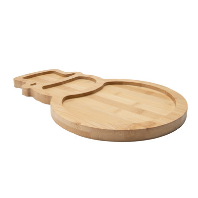 Bamboo Serving Tray Snowman