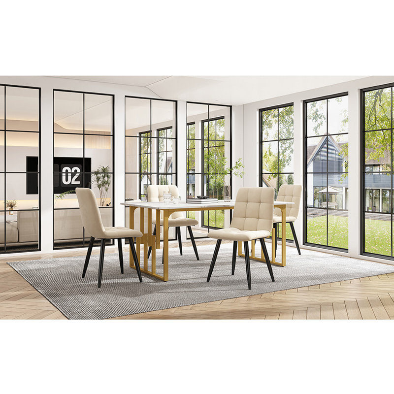 Melyna Rectangular Dining Table, Gold