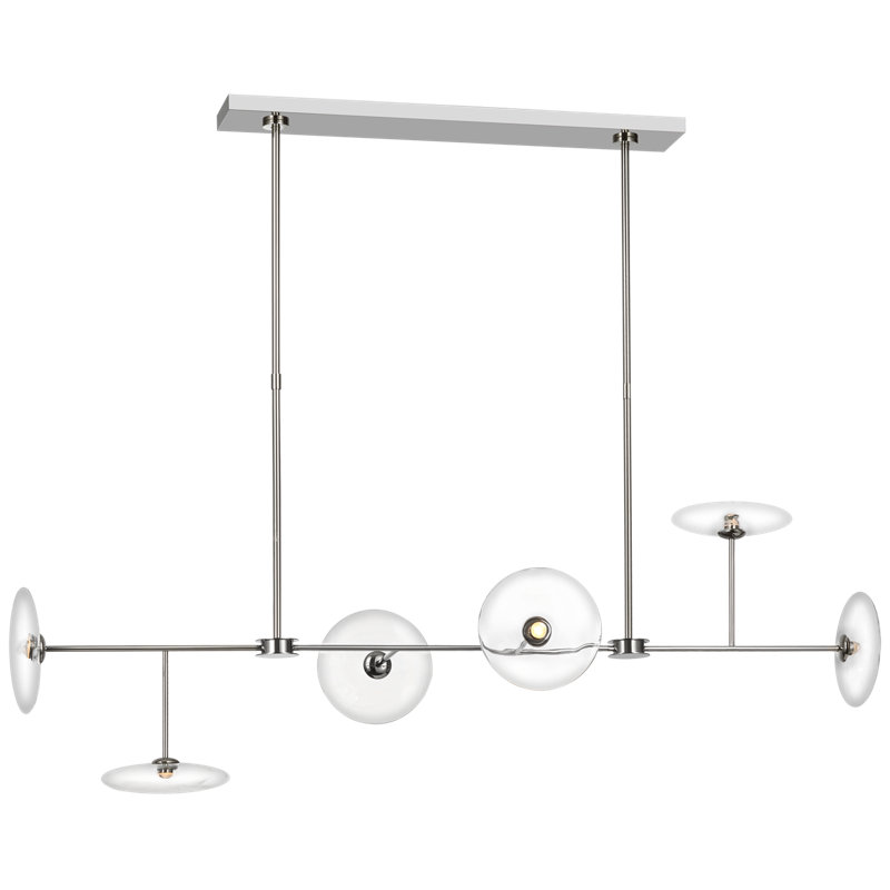 Ian K. Fowler Calvino Large Linear Chandelier, Polished Nickel