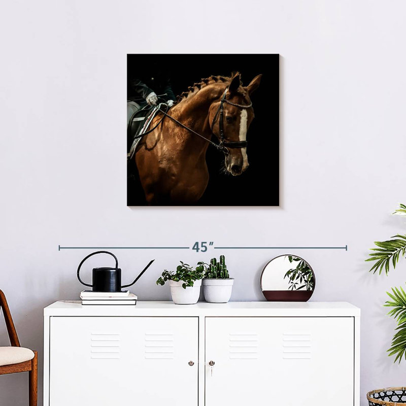 Cheval châtaignier Brampt, H 24 po x l 24 po