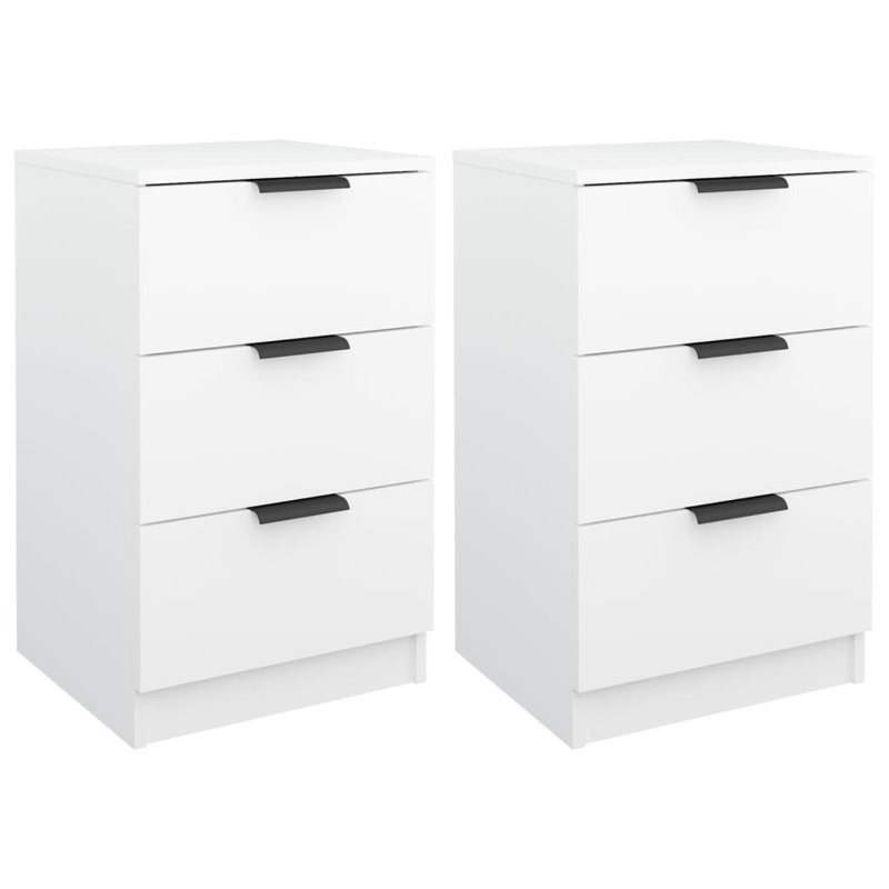 Ivell Bedside Cabinets, White, Set of 2