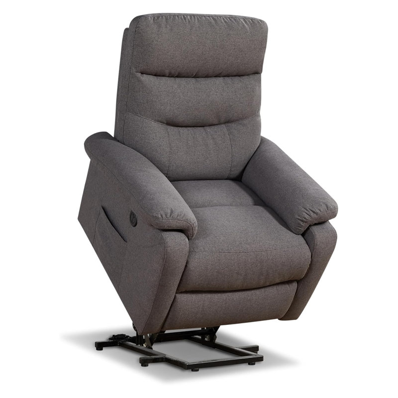 Fauteuil inclinable contemporain à dossier manuel avec rembourrage en mousse à mémoire de forme, revêtement en tissu gris