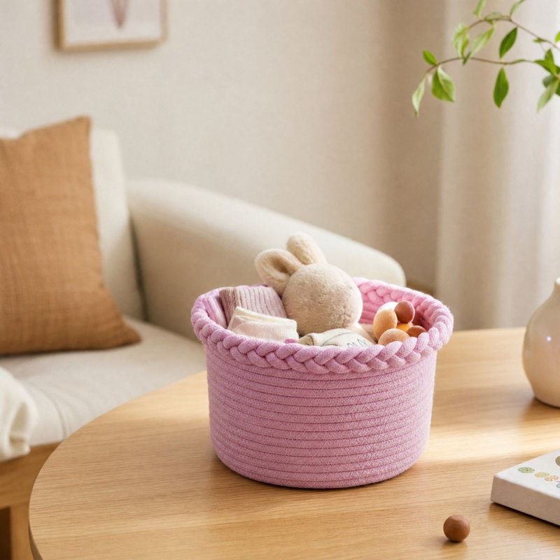 Pochette de poitrine en polyester, panier de rangement pliable avec poignée pour armoire, étagère, chambre d'enfant, salon