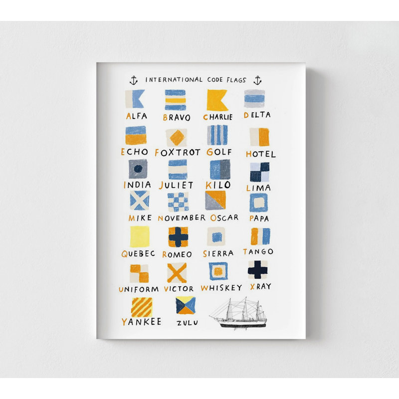 «Ameera Nautical Flags» par Hanna Melin, décoration de bureau à thème nautique, impression d'affiche de drapeaux, affiche de code de bateau, illustration de code nautique