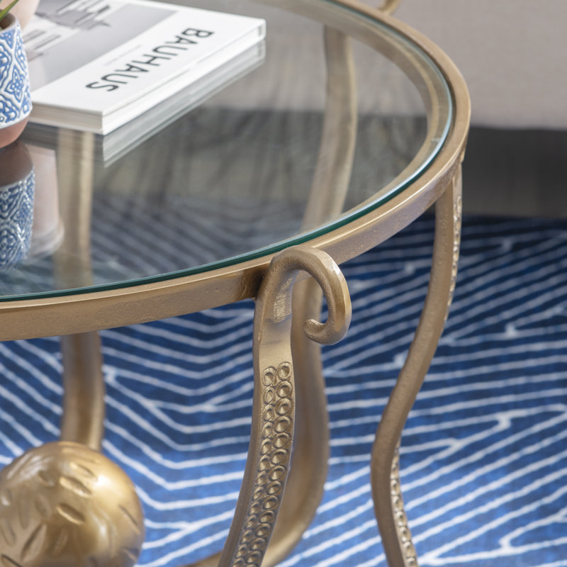 Table basse Peyton Figurine, Transparent, Or