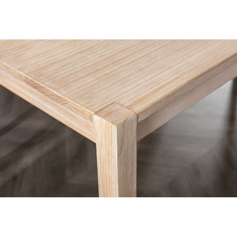 Schautz Solid Wood Dining Table, White Wash