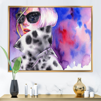 «Elegant Fashion Woman», art mural sur toile glamour