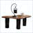 Cloud-Shaped Coffee Table with 3 Cylindrical Legs