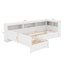 Lit plateforme simple en L avec lit gigogne et tiroir-609505480