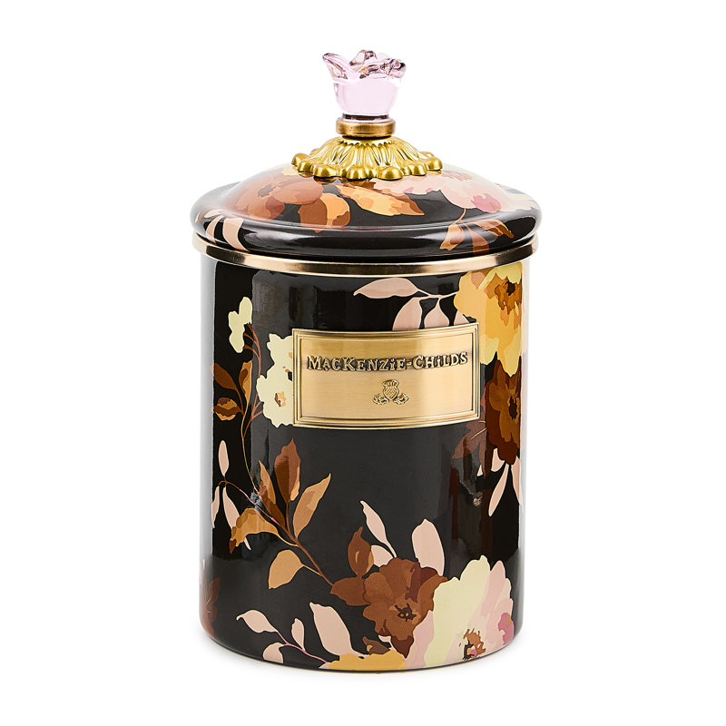 Wild Rose Brown Medium Canister, Brown