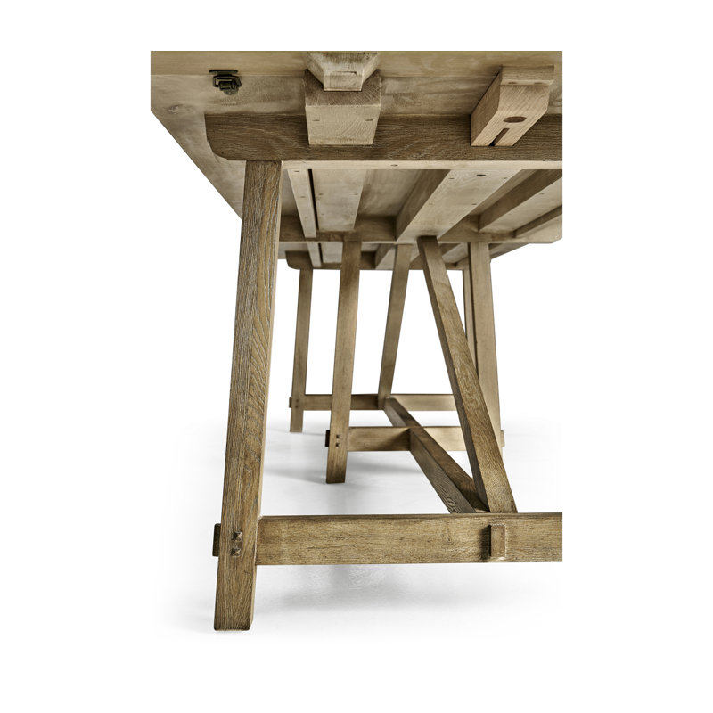 Sidereal Solid Oak Dining Table, Stripped Brown Chestnut