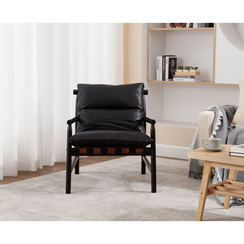 Fauteuil large de 25,5 po Fiona, Noir, Noir