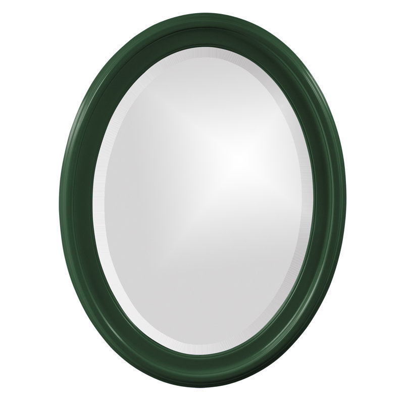 Borna Solid Wood Oval Mirror, Hunter Green
