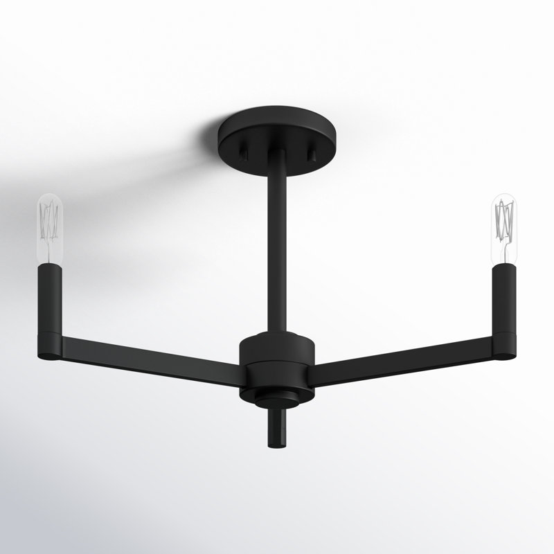 Fullton 3 - Light Semi Flush Mount, Midnight Black