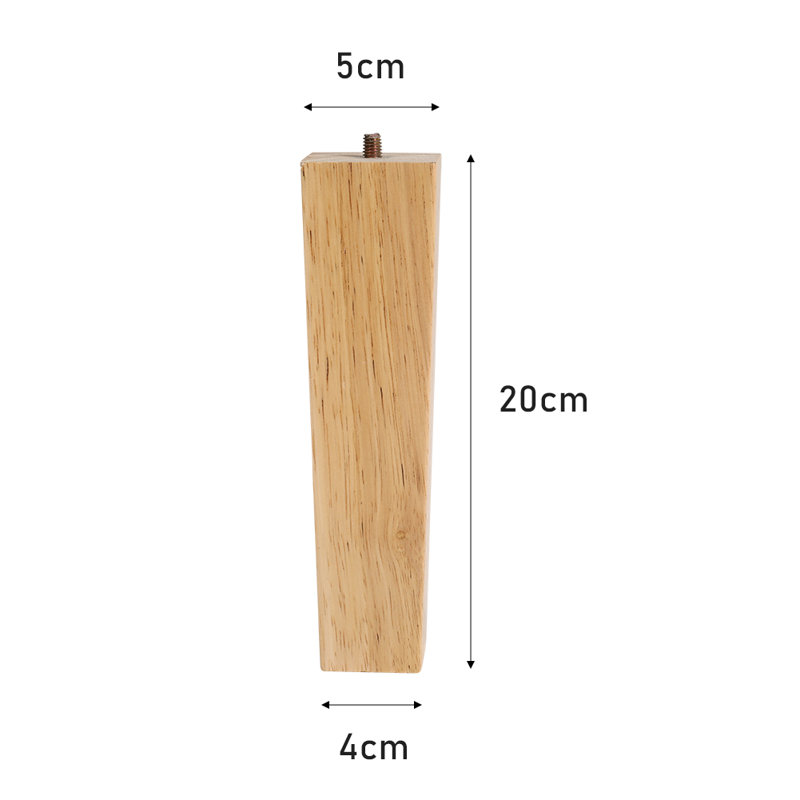 Venezia Solid Wood Table Leg, Natural, 20cm H x 5cm W x 5cm D