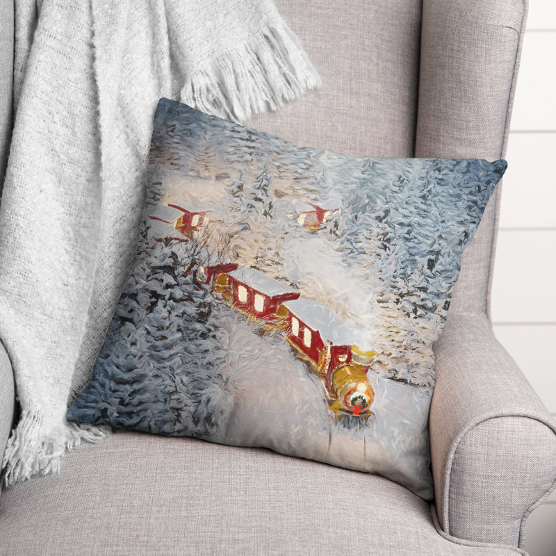 Housse de coussin et insert Train in the Snow, H 20 po x l 20 po