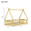 Lit simple en forme de tente, lit tipi avec garde-corps et lattes-162492581