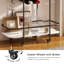 Ahmarria 2-Tier Bar Cart on Wheels with Wine Rack and Glass Holder, Drink Trolley for Home, Party-1646586775