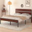 Base de lit en métal avec tête de lit et pied de lit en bois grand lit plateforme très grand support 12 lattes en métal robuste sans sommier-78142248
