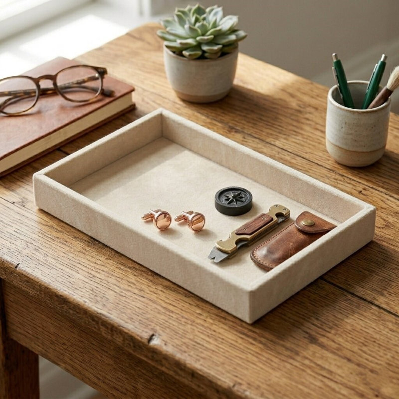 Plateau rectangulaire Cantora, Crème