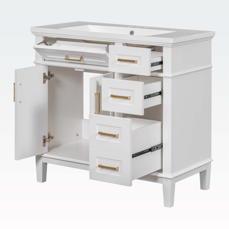 Armoire de salle de bain Fione, Blanc