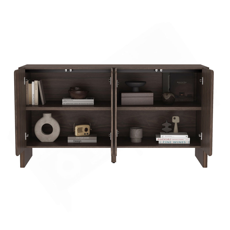 Linda 60" Sideboard In Walnut Brown, Walnut Brown