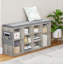 Banc de rangement pour chaussures avec coussin, étagère à chaussures avec tablette réglable à 3 niveaux pour l'entrée, salon-24754430-24754425