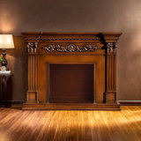Three-dimensional carving craft fireplace