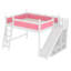 Lit mezzanine en bois avec tablettes, garde-robe et glissade amovible-125006288-125006289